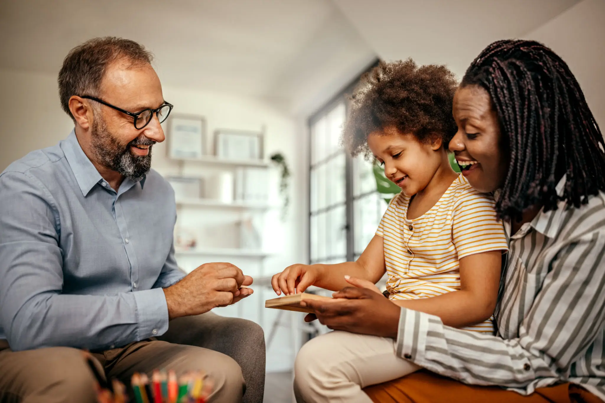 Family enjoying a joyful moment together at home.
