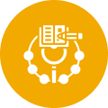 Open book and microphone on yellow background.