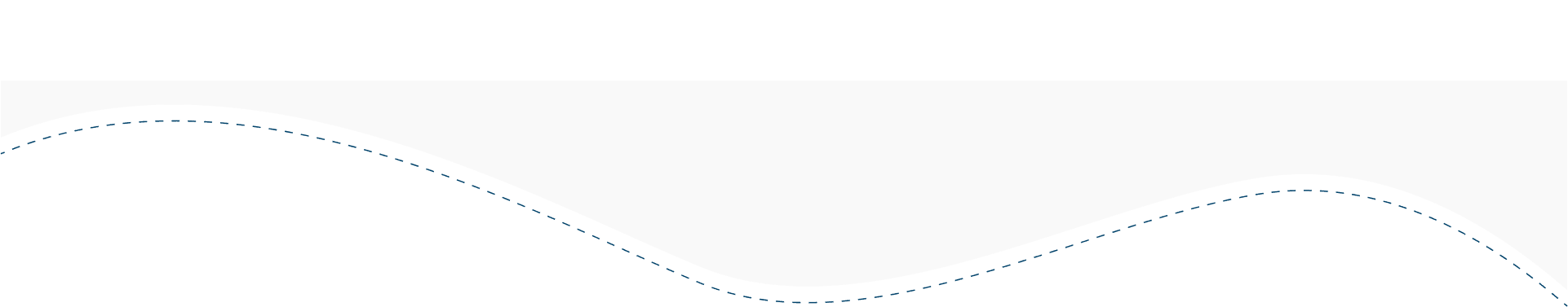Blue and white abstract wave design with dotted line accent.